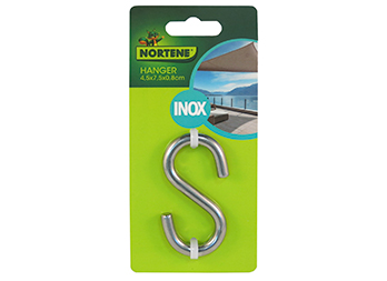 Accessories for shading systems: Hook in S shape for wall installation in stainless steel