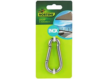 Accessories for fixing sail awnings: Stainless steel carabiner