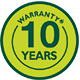 Warranty 10 years 