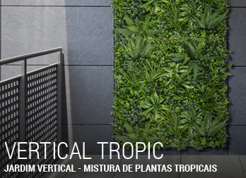  Jardim vertical imitação de plantas tropicais