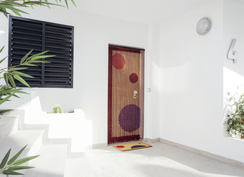 Wooden door screen planets