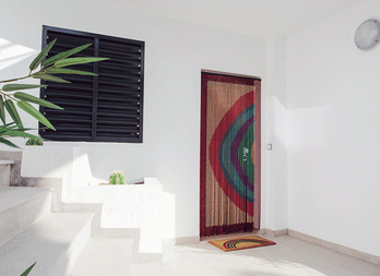 Wooden door screen rainbow